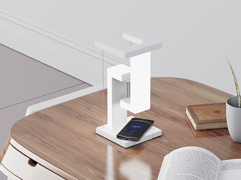 Lámpara de Mesa Levitante + Cargador Inalámbrico & USB-C Integrado 🌙⚡