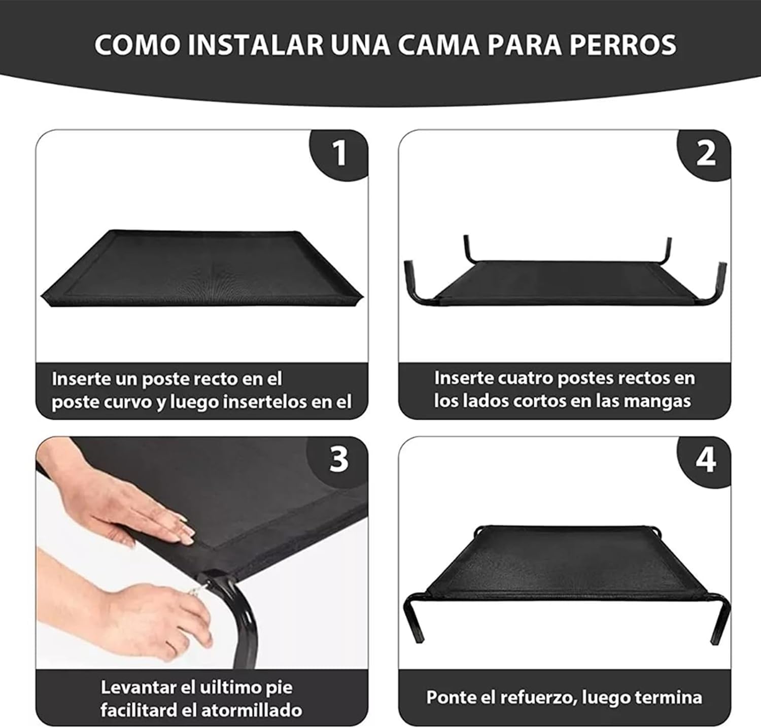 👉 Cama Elevada Premium para Perros (Transpirable + Portátil)