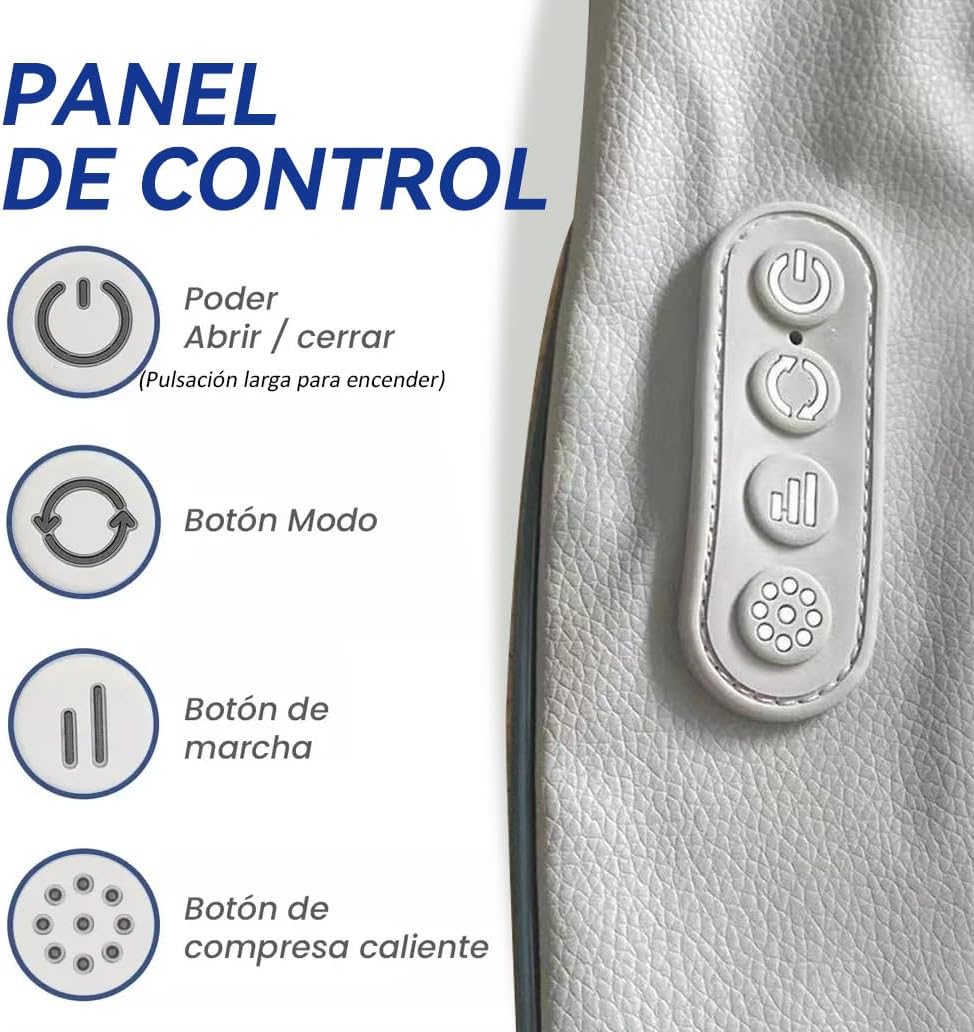 Masajeador Cervical con Calor Recargable – Alivio Profundo para Cuello, Espalda y Cuerpo