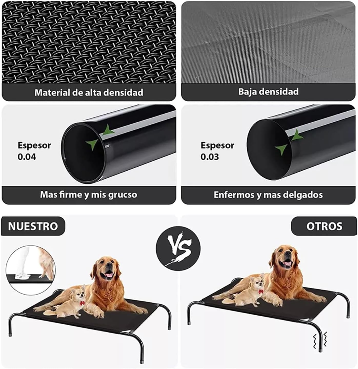 👉 Cama Elevada Premium para Perros (Transpirable + Portátil)
