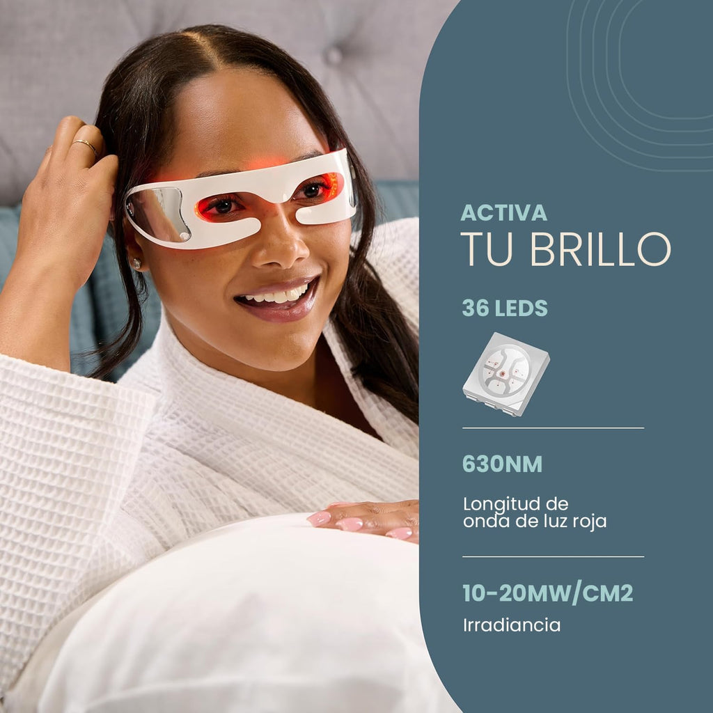 Masajeador de Ojos con Luz Roja, Calor y Vibración – Alivia Fatiga, Ojeras y Arrugas