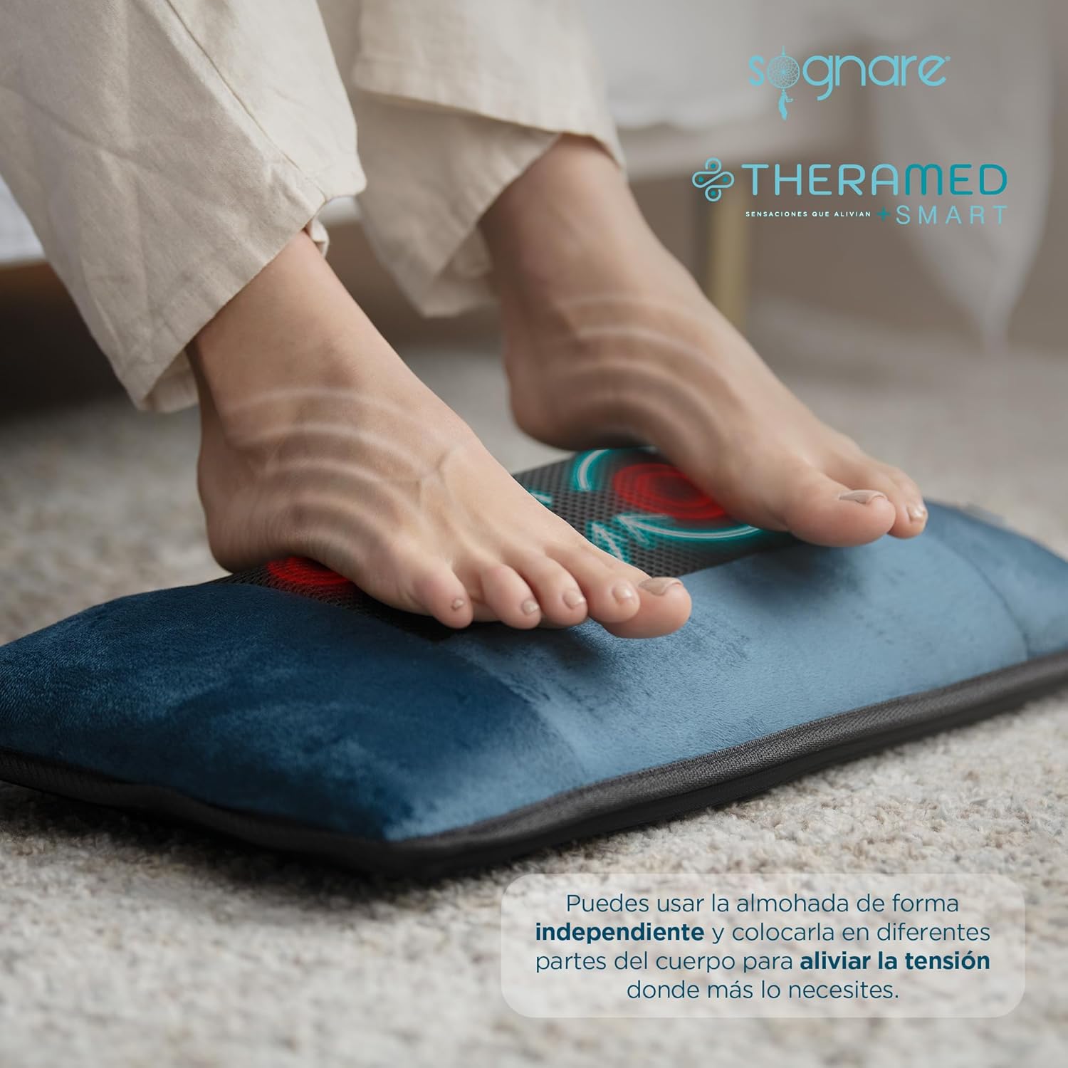 Sognare Theramed SMART Colchoneta de Masajeadora 10 Motores 3 Terapias Calor Infrarrojo