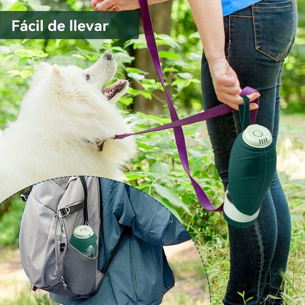Botella de Agua para Perros 3 en 1, Dispensador de Agua portátil de 355 ml para Perros con Vaso y Recipiente Hermético para Comida, Ideal para Actividades al Aire Libre, Viajes y Senderismo