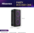 Altavoz Inalámbrico para Fiesta Hisense HP100 Party Rocker – 300W, IPX4, Batería 15 h, DJ & Karaoke