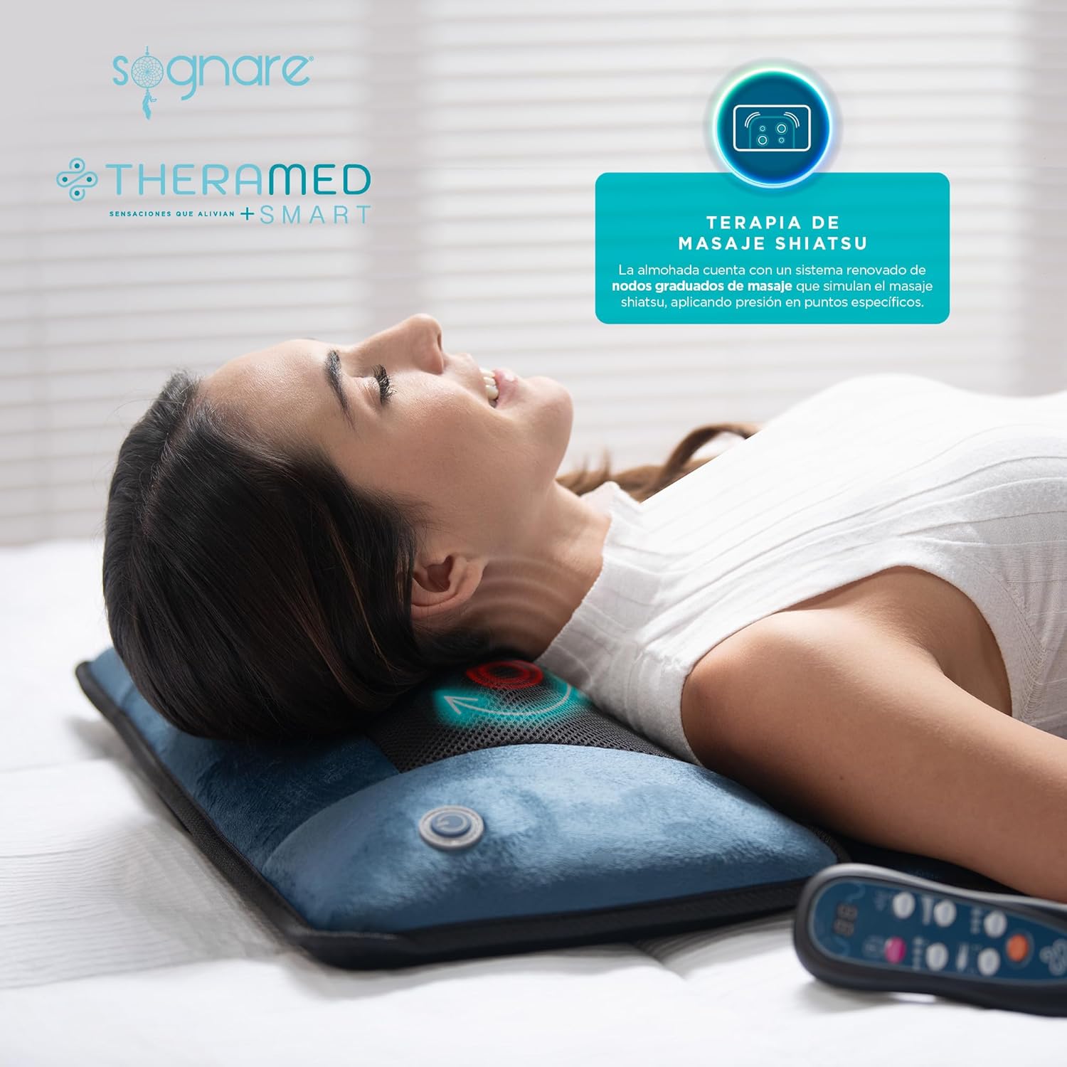 Sognare Theramed SMART Colchoneta de Masajeadora 10 Motores 3 Terapias Calor Infrarrojo