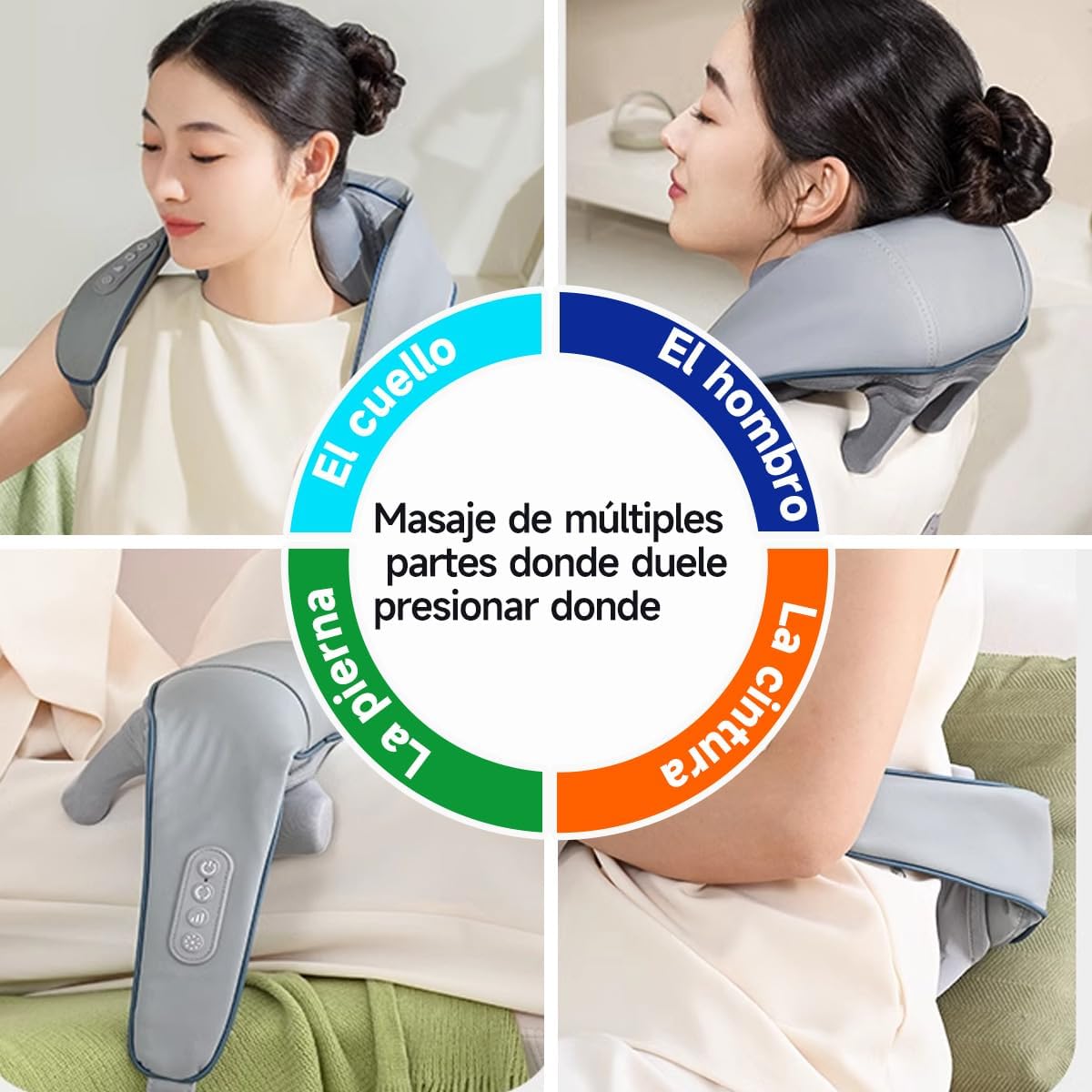Masajeador Cervical con Calor Recargable – Alivio Profundo para Cuello, Espalda y Cuerpo
