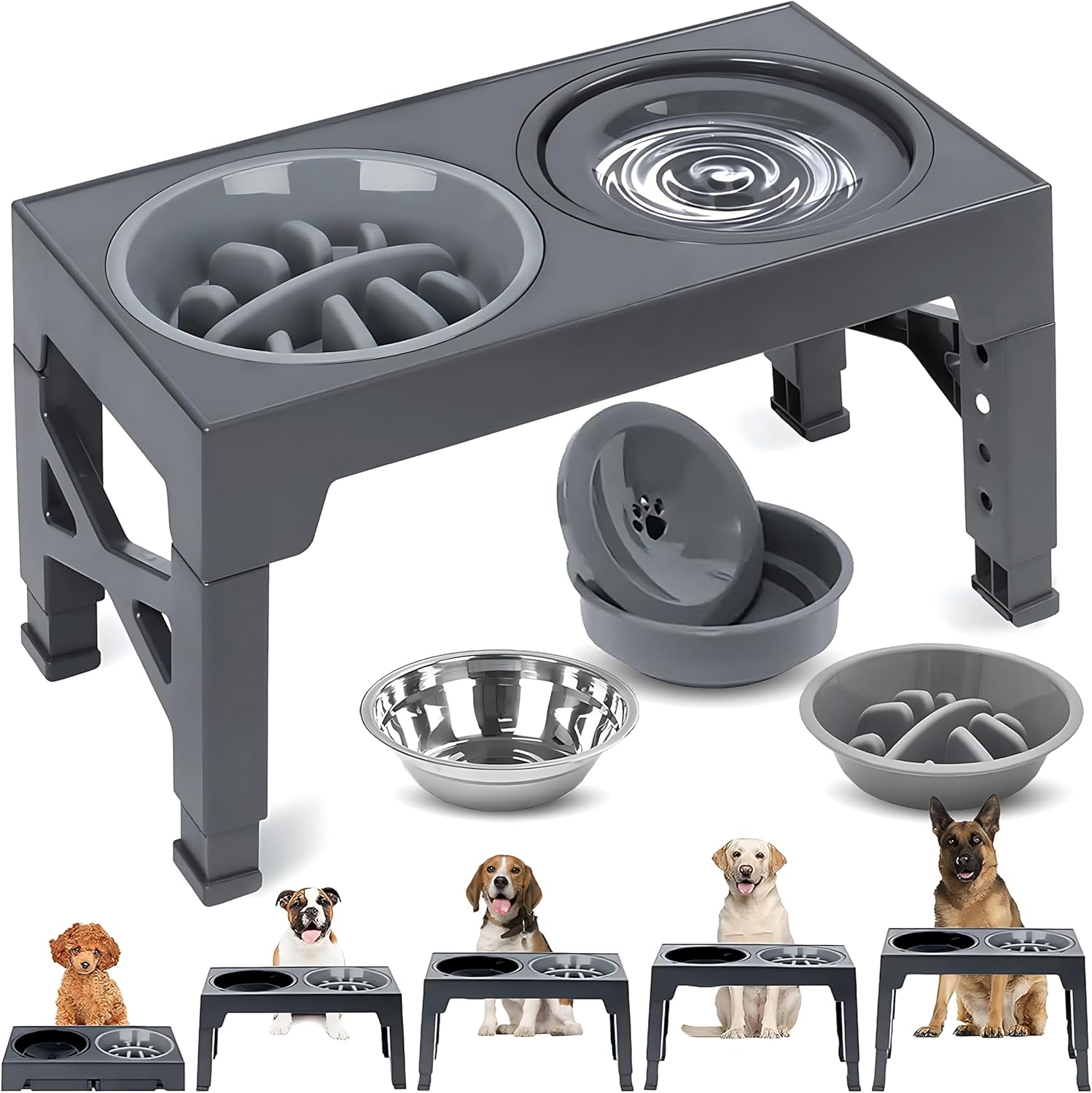 👉 Comedero Inteligente Elevado 3 en 1 para Perros