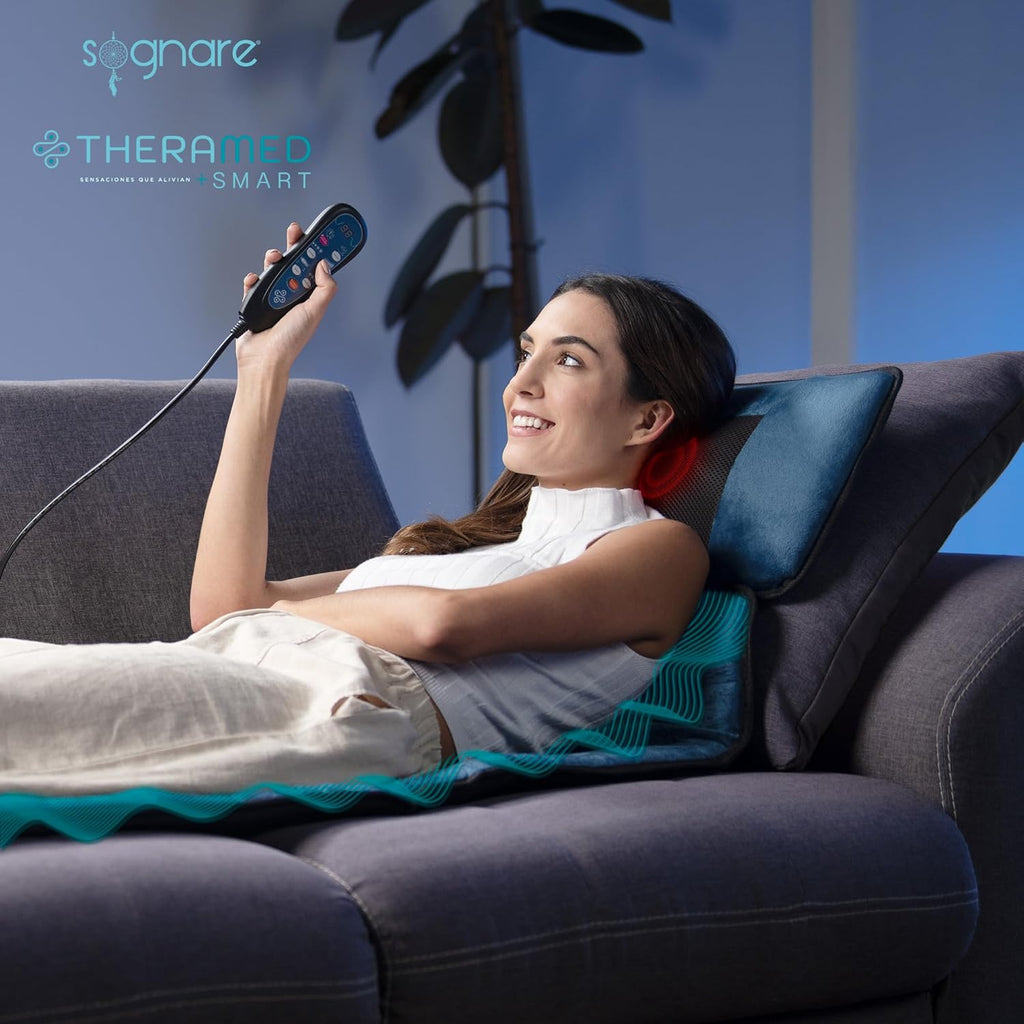 Sognare Theramed SMART Colchoneta de Masajeadora 10 Motores 3 Terapias Calor Infrarrojo
