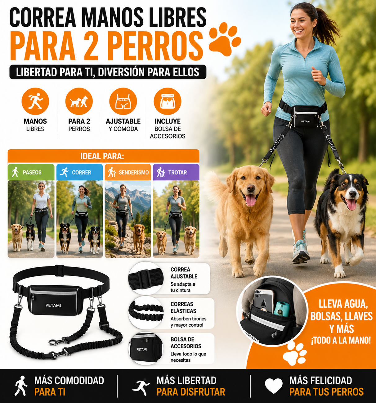 🦮PACK PASEO PRO  3 EN 1 PARA PERROS