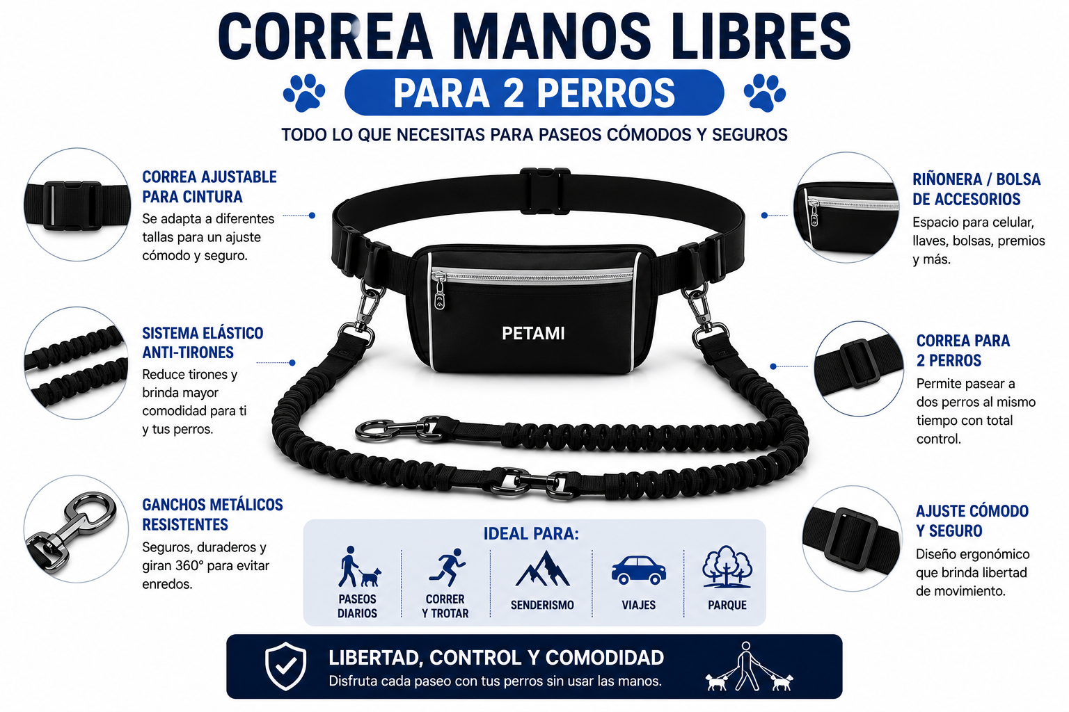 🦮PACK PASEO PRO  3 EN 1 PARA PERROS