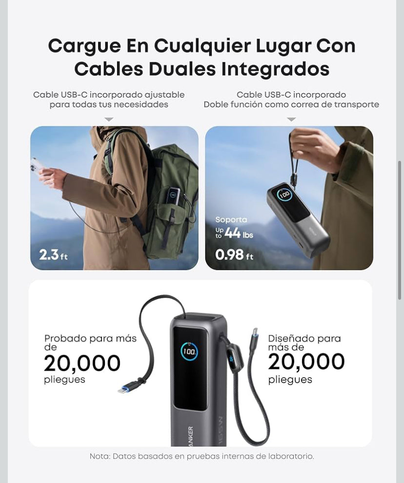 ⚡ La batería externa más potente para laptops y dispositivos – hasta 165W de potencia real Tu energía portátil para trabajar, viajar y vivir sin enchufes