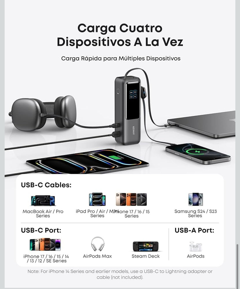 ⚡ La batería externa más potente para laptops y dispositivos – hasta 165W de potencia real Tu energía portátil para trabajar, viajar y vivir sin enchufes