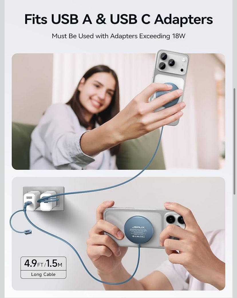 JSAUX Cargador inalámbrico magnético