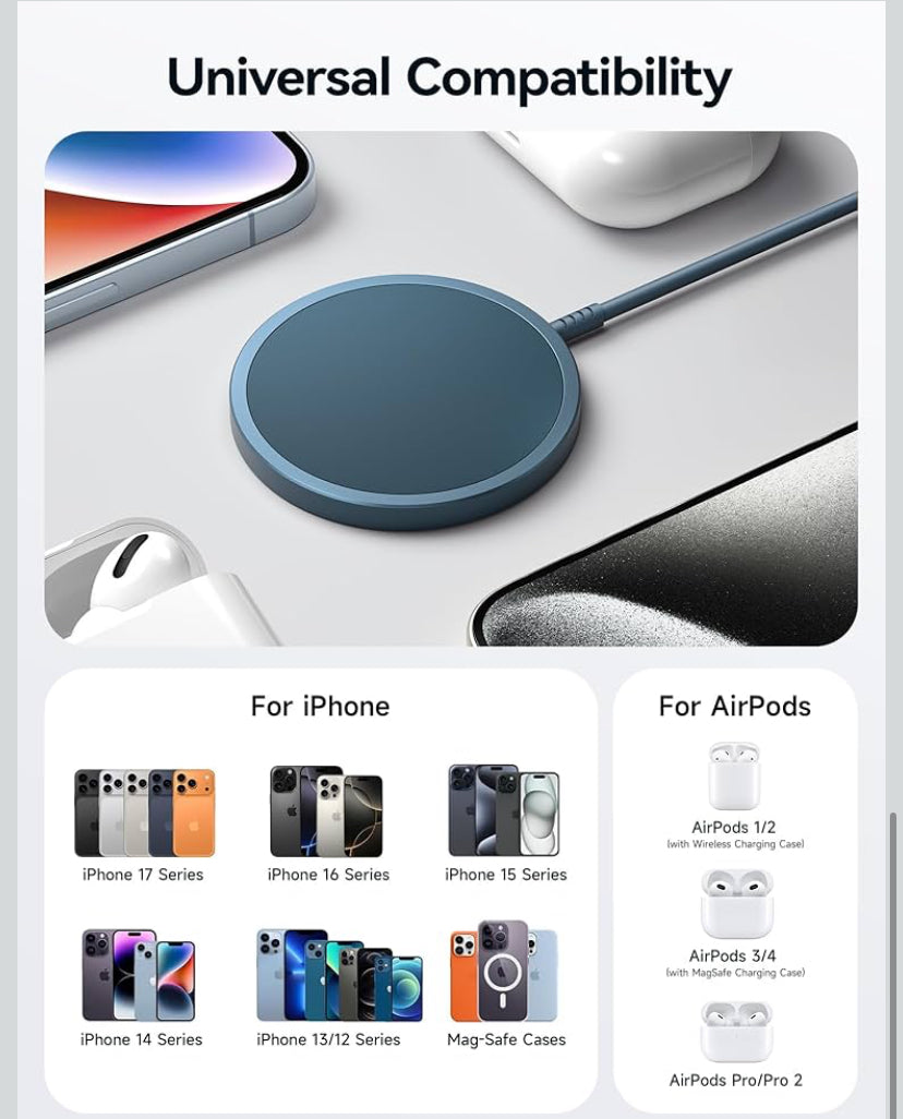 JSAUX Cargador inalámbrico magnético