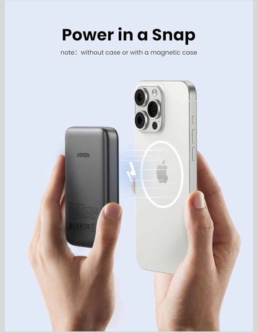 UGREEN 10000mAh Power Bank Inalabrico PD 20W Carga Raida