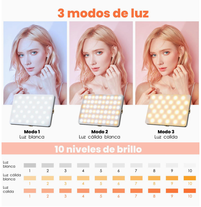 💡 TONEOF Selfie – Luz LED Recargable para Celular