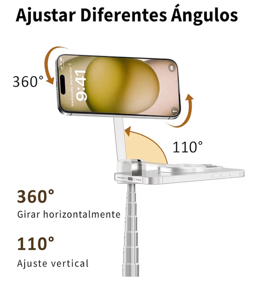 TONEOF Tripié Magnético 173 cm para Celular – Selfie Stick con Control Remoto Recargable