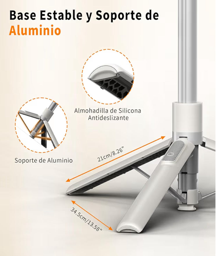 TONEOF Tripié Magnético 173 cm para Celular – Selfie Stick con Control Remoto Recargable