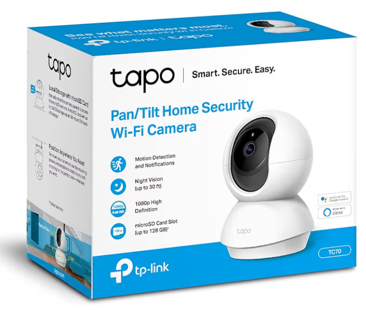 Tapo TP-Link TC70, Cámara Wi-Fi de Seguridad Interior,1080P, Cámara IP Domo 360°