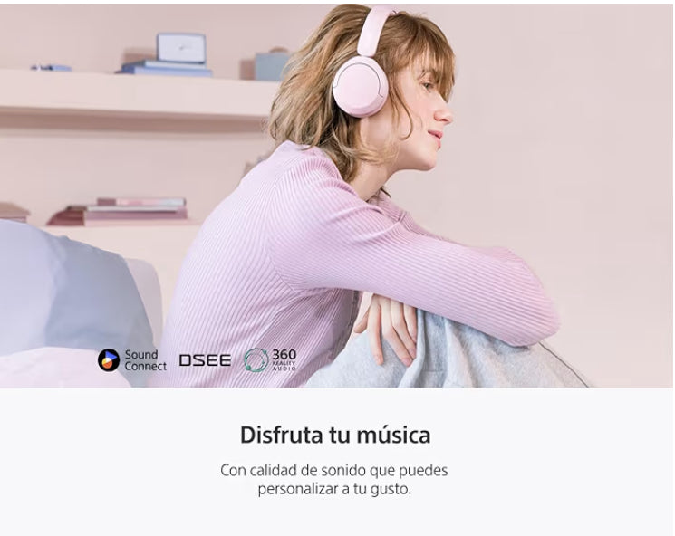SONY Audífonos Inalámbricos de Diadema Color Rosa Modelo - WH-CH520
