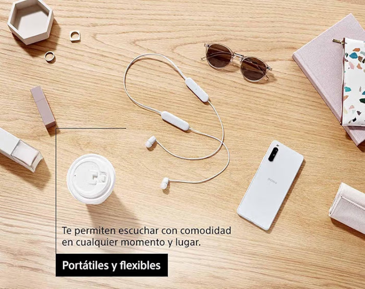 Sony WI-C100 - Audífonos inalámbricos intraauriculares con Banda para el Cuello