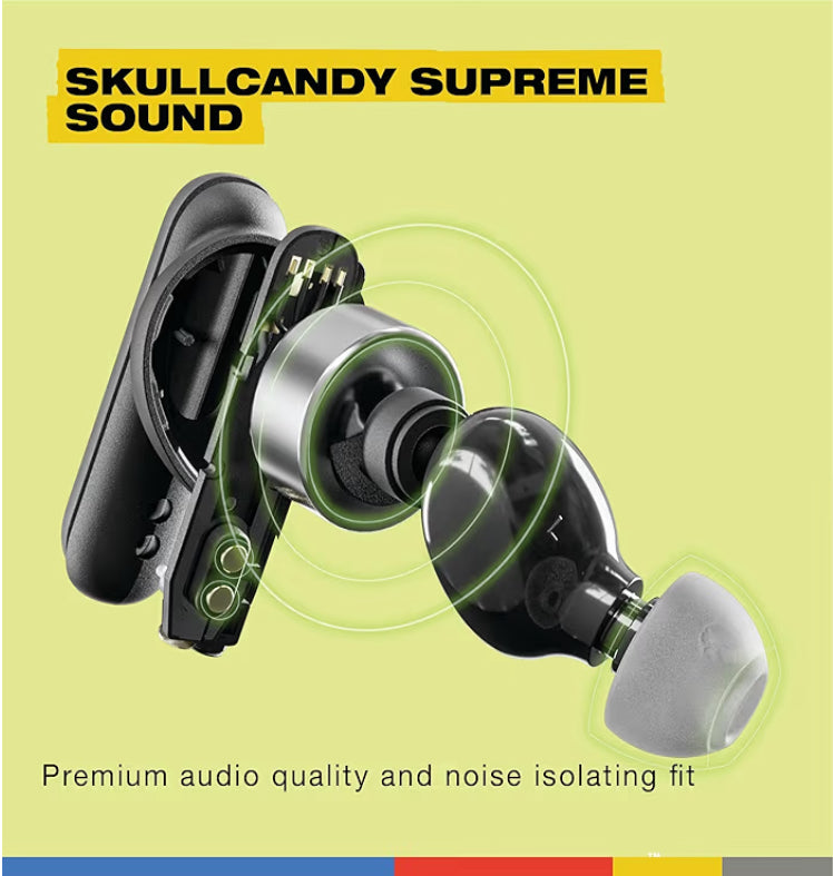 Skullcandy Smokin' Buds Auriculares In-Ear Inalámbricos, 20 h de Autonomía