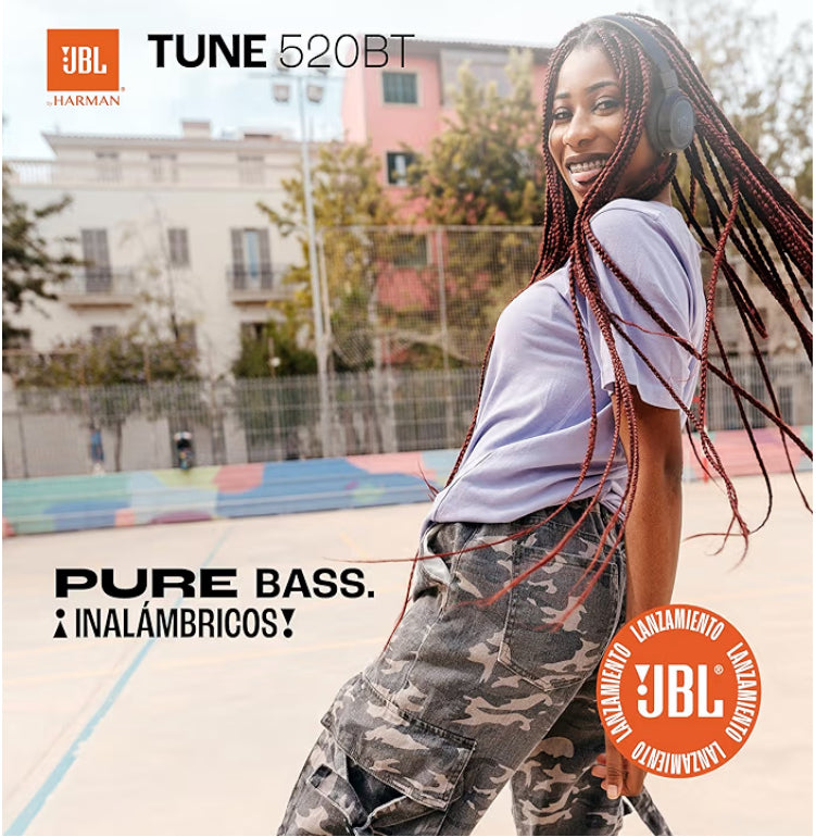Audífono Inalámbrico Tipo Diadema JBL Tune 520BT, Respuesta de Frecuencia 20-20000Hz