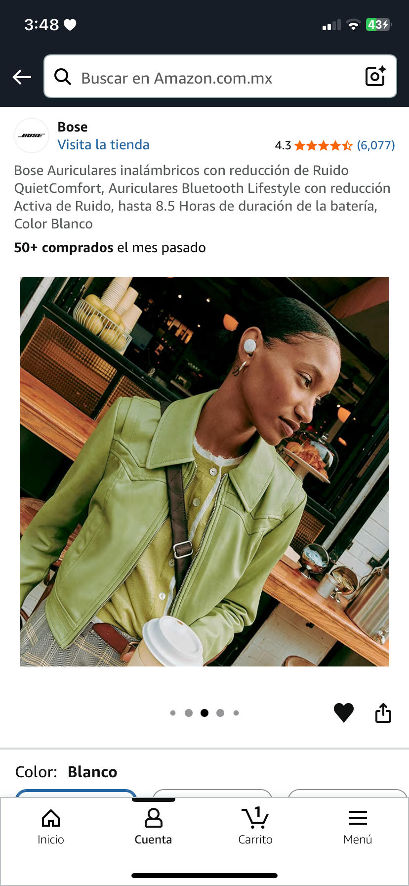 Bose Auriculares inalámbricos con reducción de Ruido QuietComfort, Auriculares Bluetooth Lifestyle con reducción Activa de Ruido