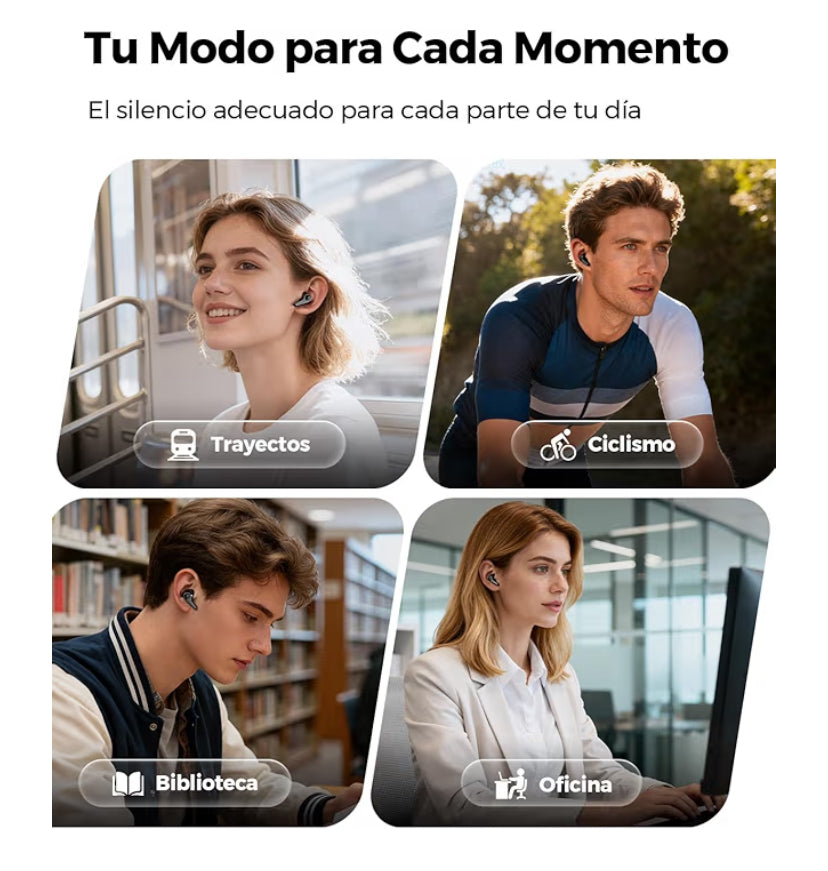 SoundPEATS C30 Audífonos Inalámbricos Cancelación de Ruido Activa Híbrida -52 dB Hi-Res LDAC, 12mm Altavoz Estéreo