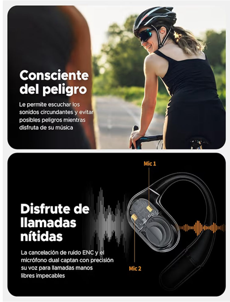 🔥 Audífonos TrueFree O2 Open Ear con Bluetooth 5.3