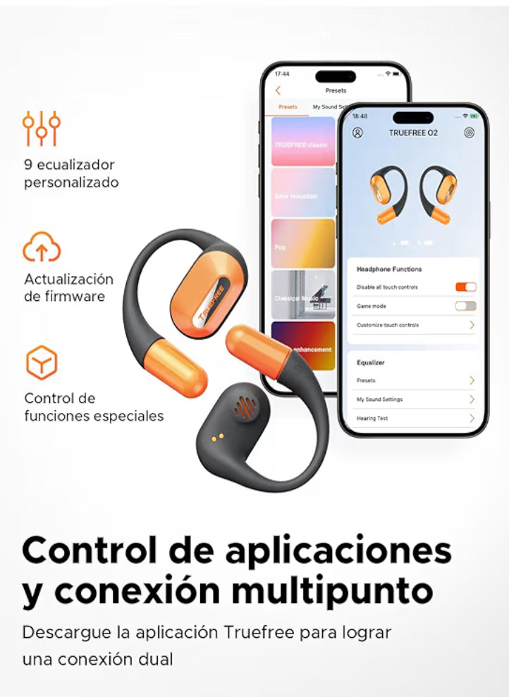 🔥 Audífonos TrueFree O2 Open Ear con Bluetooth 5.3