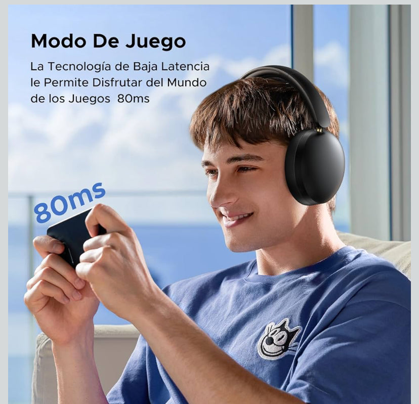 UGREEN Audífonos Inalámbricos Diadema con Micrófono, Auriculares Bluetooth 5.4 40mm Controladores, Audífonos Gamer 243g
