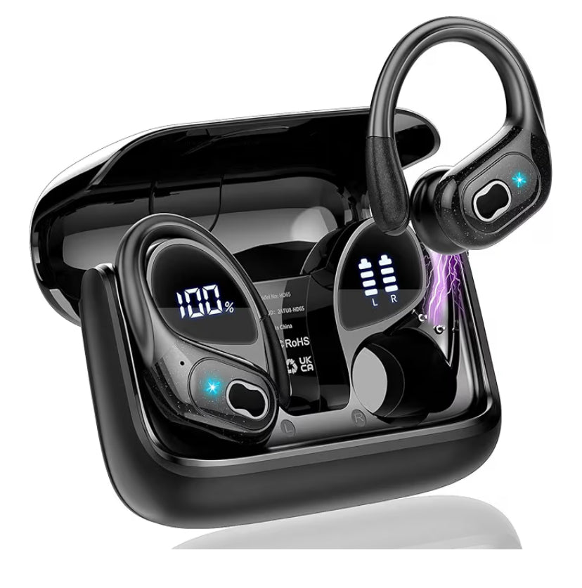 Audífonos Inalámbricos Deportivos, 75H Auriculares Bluetooth 5.3 HiFi Estéreo con HD Micrófono