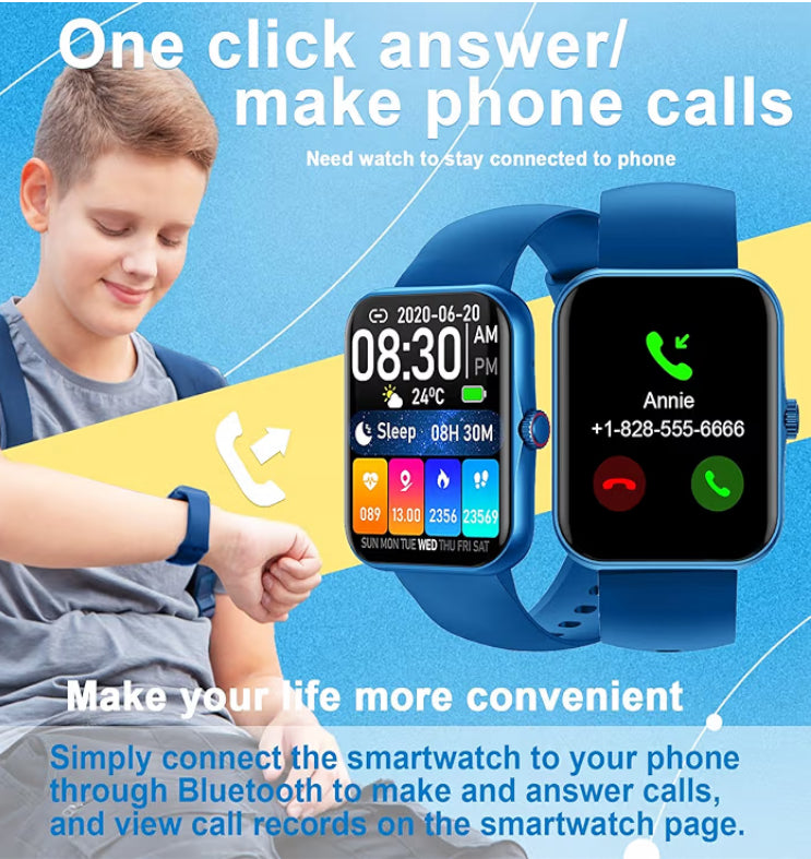 PTHTECHUS® Smartwatch para Niños y Niñas,1.83'' Reloj Inteligente con Llamada Bluetooth
