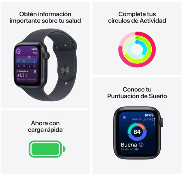 Apple Watch SE 3 GPS 40 mm – Caja de Aluminio Blanco Estelar + Correa Deportiva Blanco Estelar