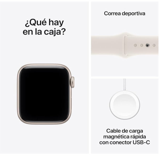 Apple Watch SE 3 GPS 40 mm – Caja de Aluminio Blanco Estelar + Correa Deportiva Blanco Estelar