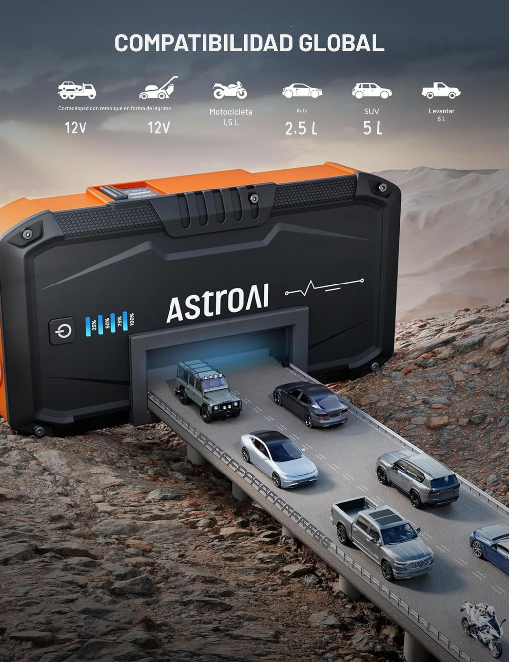 AstroAI Arrancador de Batería de Coche Portátil,