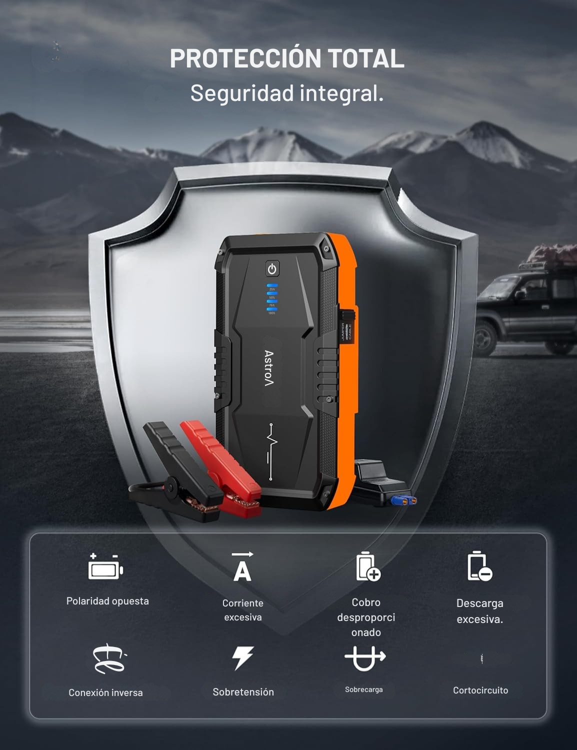 AstroAI Arrancador de Batería de Coche Portátil,