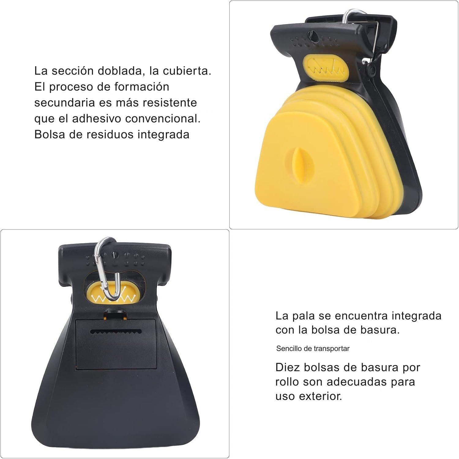 Pala para Recoger Popo de Perro, Recogedor de Popo de Perro con Bolsa de Basura