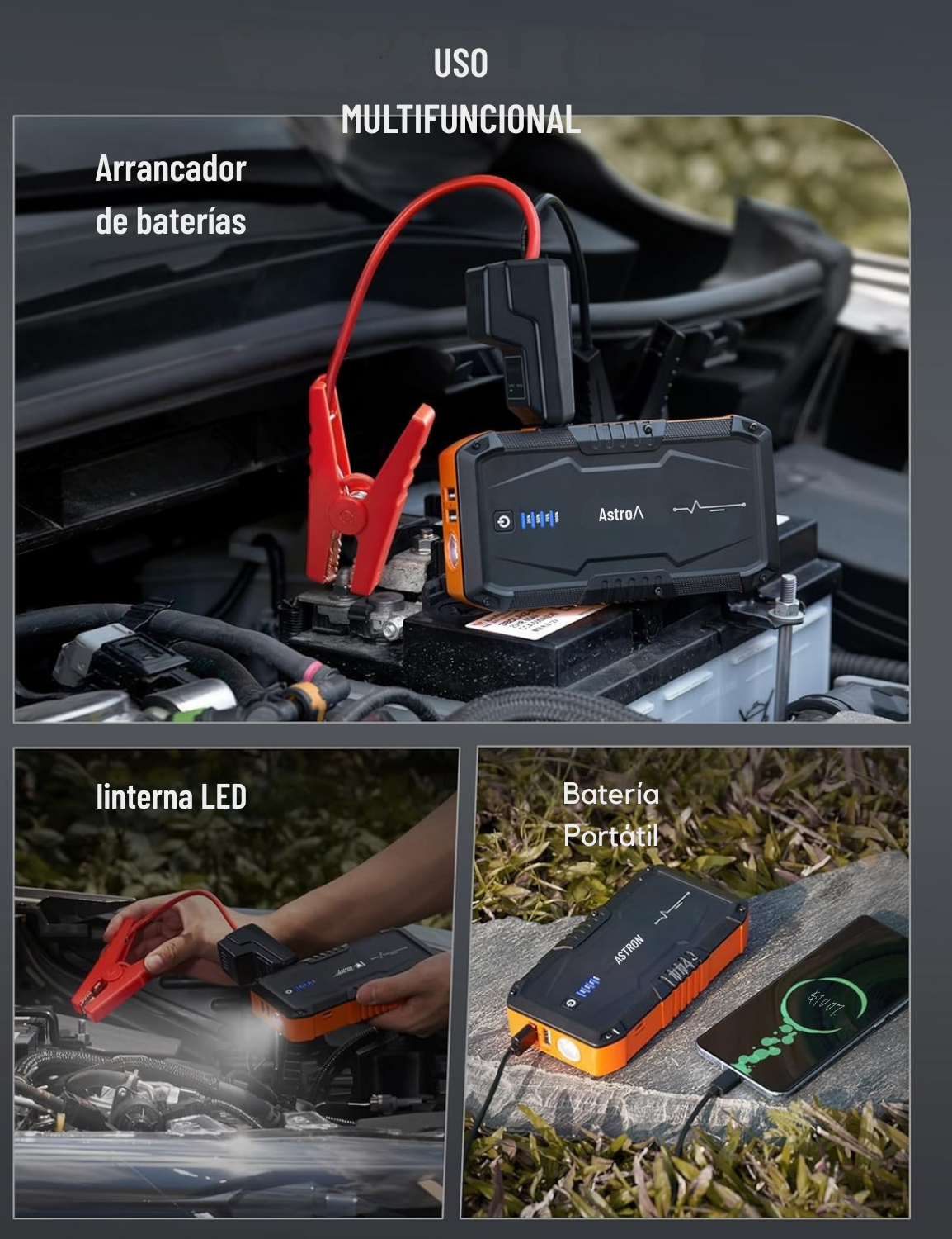 AstroAI Arrancador de Batería de Coche Portátil,